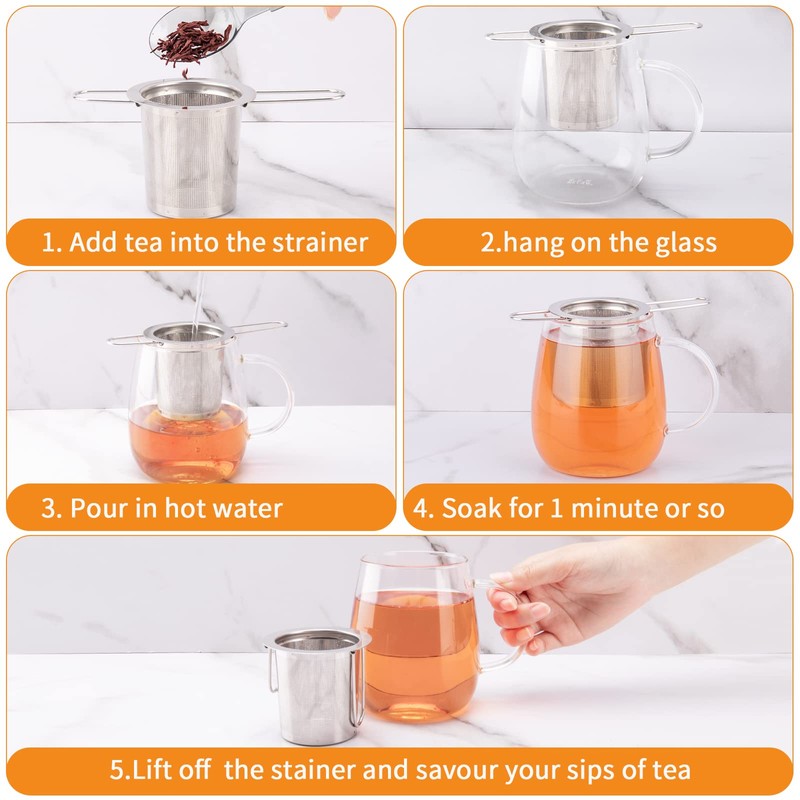 2Pack Tea Strainer, Stainless Steel Tea Infuser Basket Sitting in