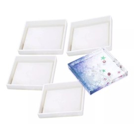 generic 4 Moldes Cuadrados Silicona P Posavasos Para Resina Hormigón