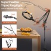 Overhead Phone Tripod for Cooking Videos with Casters, Ring Light