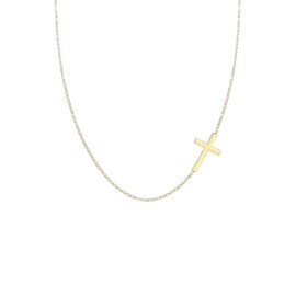 Elli Women's Necklace with Cross, Religious Pendant in 925 Sterling Silver, Silver, Gold