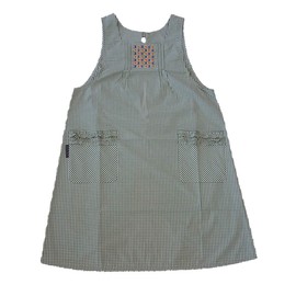 Atsuko Matano 28361 Popular Brand Apron with Embroidered Flowers on the Chest, Cute Apron (Housewear 28361) (Green)