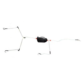 FONGKNOX Fishing Bait Cage Feeder with Wire Hook Rigs Hooks String Hooks Ground Bait Cage with 3 Hooks Set Fly Tackle with Lead Spring Barbed Tackle 20 g Set Preset Combination Ready to Use Fishing