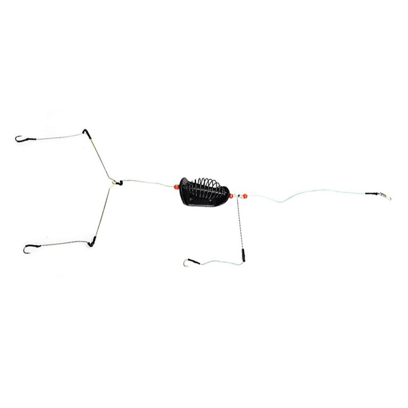 FONGKNOX Fishing Bait Cage Feeder with Wire Hook Rigs Hooks