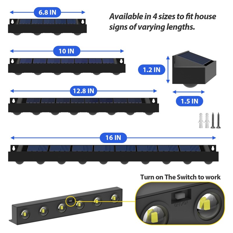 Solar Lights Outdoor Illuminates House Numbers and House Address Sign,