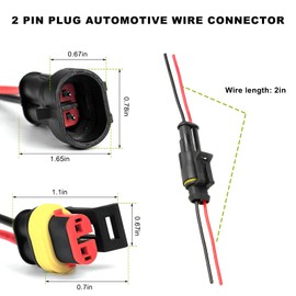 MUQIDA 5 PCS 2 Pin Way Electrical Wire Connector, Waterproof Male & Female Electrical Plug Socket Kit, 2 Wire 20 AWG Connector Quick Disconnect Plug for Car Truck Motorcycle