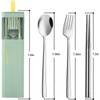 DEVICO Travel Utensils with Case, 18/8 Stainless Steel Reusable Silverware