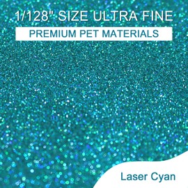 Ceya 3.5oz/ 100g Holographic Ultra Fine Glitter Powder Laser Cyan Glitter 1/128” 0.008” 0.2mm for Slime Epoxy Resin Craft Tumbler Jewelry Nail Art Festival Makeup Scrapbook Painting Wedding Cards