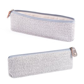 Joycorex Pencil Case, Slim Pencil Case, Simple, Lightweight, Compact Mini Pen Pouch, Solid, Washable Pencil Case for Adults (Beige)