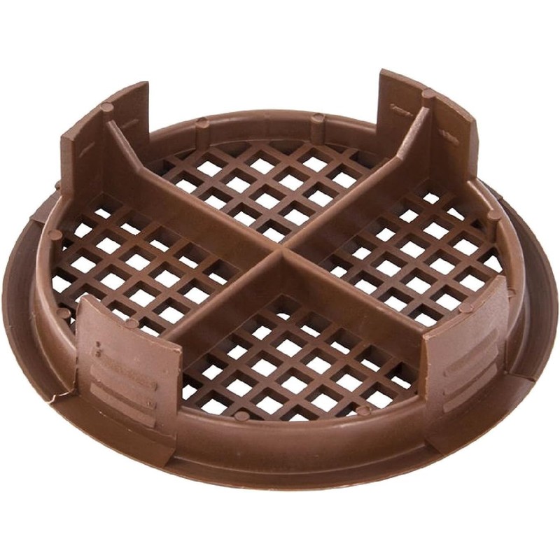 fiXte 70mm Lattice Design Brown Plastic Push in Circular Soffit