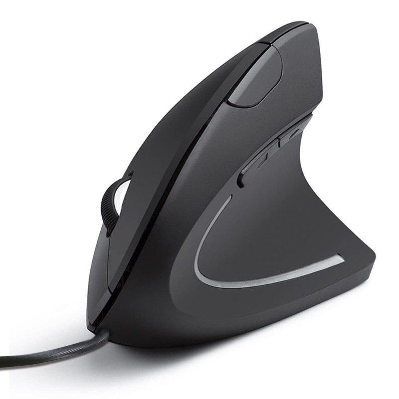 MOYAC Mouse Ergonómico Alarmbrico con 6 Botones, Mouse RGB Silencioso