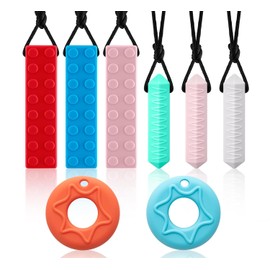 Mordedor para Bebés, 8 Piezas Mordedor de Silicona Sin BPA, Collares Masticables para Niños Sensoriales, Juguete Sensorial para Bebés y Niños Pequeños de 3 a 36 Meses, Palitos de Dentición Bebe