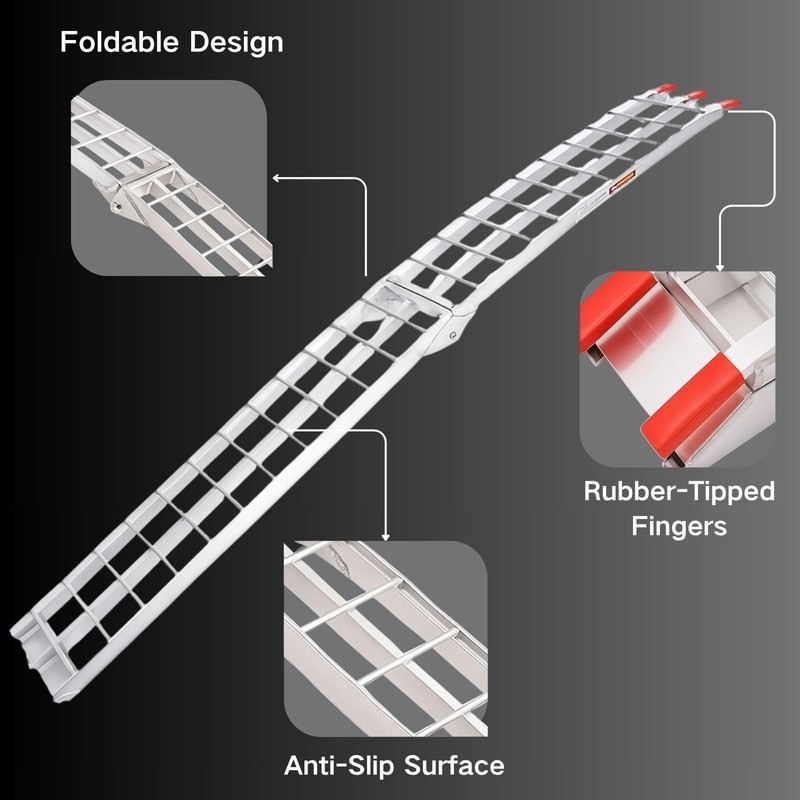 VENDAV Aluminum Motorcycle Ramp, 7.5 ft Folding Dirt Bike Ramp