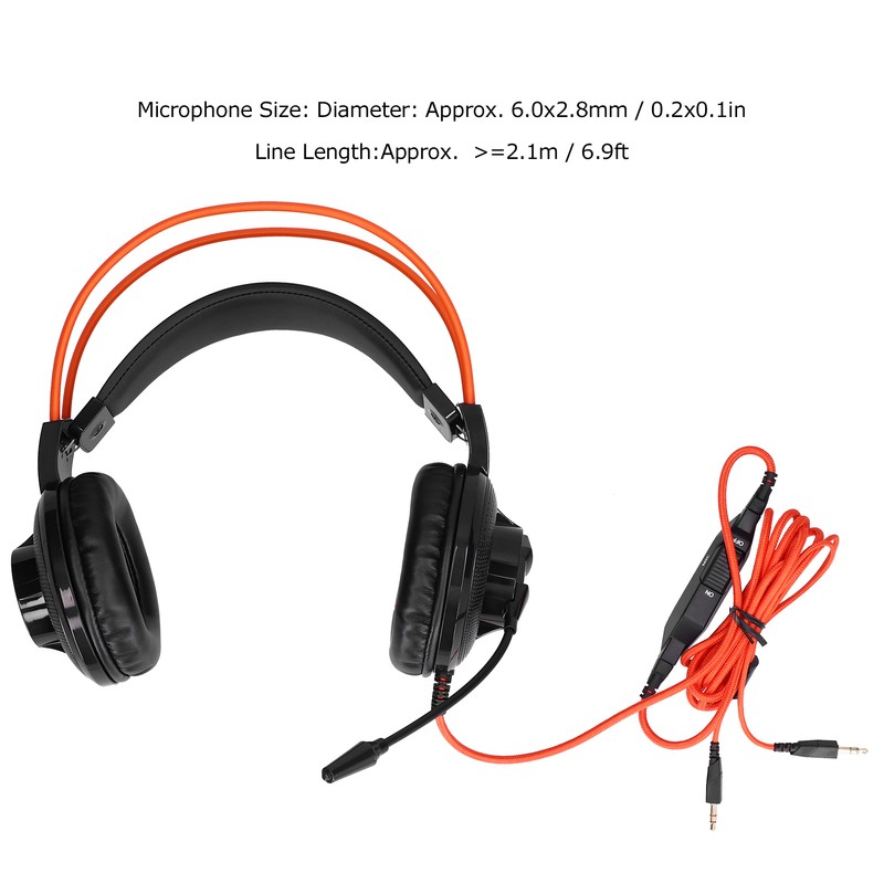 Gaming Headset Adjustable Lightweight Game Headphones with Microphone Volume Control