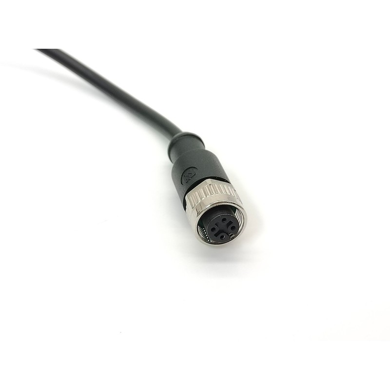 M12 4-Pin Connector PVC Sensor Cable, A Code Straight Male