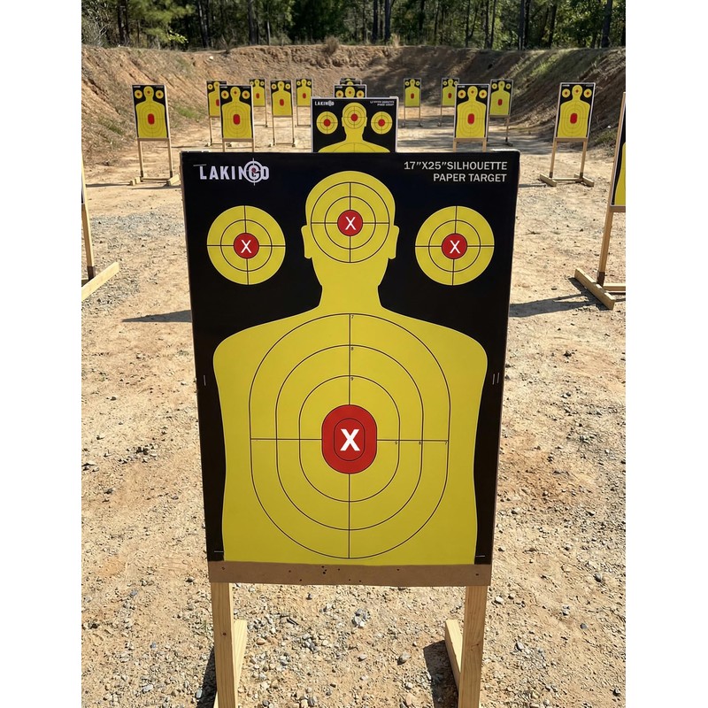 17x25 Inch Silhouette Shooting Target Paper-High-Visibility Reactive Target for Indoor