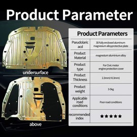 74110-TBA-A00 90674-TY2-A01 Al-mg Alloy Engine Splash Guard Under Car Shield Cover Board for Honda Civic 2016 2017 2018 2019 2020 2021 OEM 74110-TBA-A00 90674-TY2-A01 Engine Splash Shield Guard