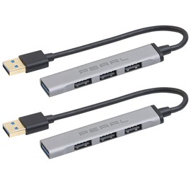 PEARL USB Multiple: Set of 2 USB Hub with 4 Ports, 1x USB 3.0, 3x USB 2.0, up to 5 Gbit/s (4x USB Hub, Pasive 4-Port USB Hub, Hard Drive Adapter)