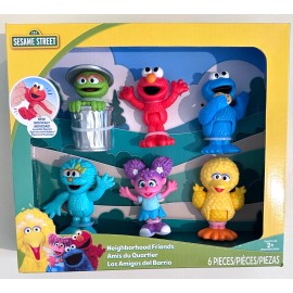 Just Play NIB Just Play Sesame Street Neighborhood Friends 6 pcs 3" Poseable Figurine Toys