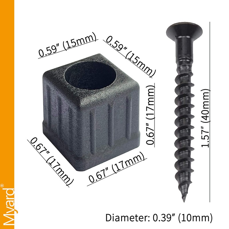 Myard Baluster Connectors with Screws for Deck Handrail Railing Fencing