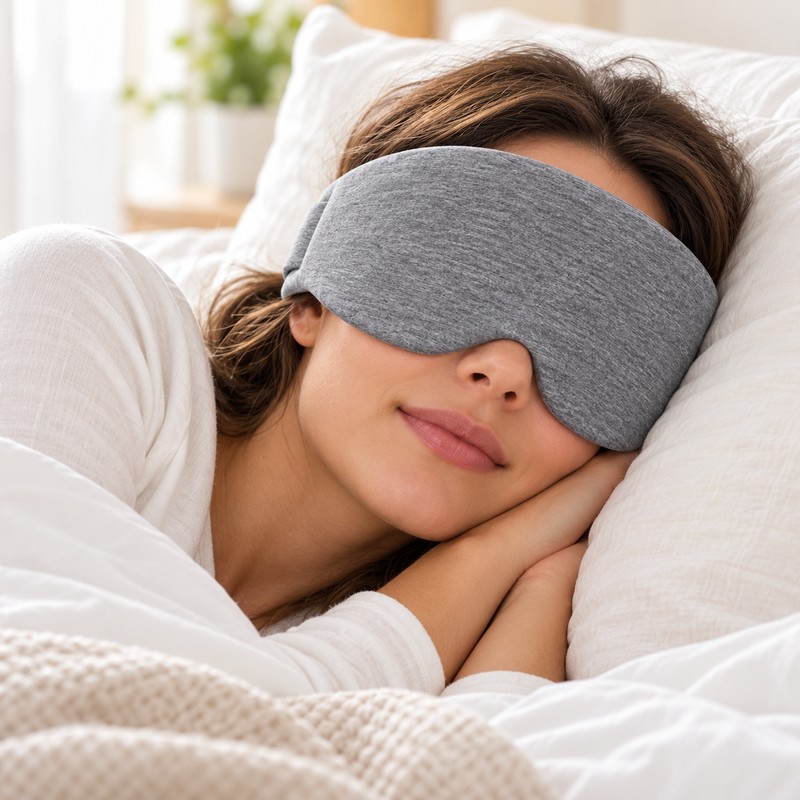 Cotton Sleep Eye Mask for Side Sleepers – Soft Light-Blocking