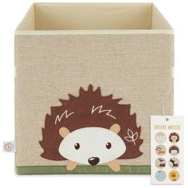 Bieco Storage Box Baby Hedgehog Storage Basket Children Storage Box Children 33 x 33 x 33 cm Like Kallax Box Storage Box Children's Room Forest Children's Room Storage Basket Beige Play Basket Baby