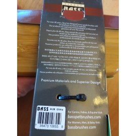 BASS Brushes "The Rake" Pet Groomer Brush w/ Bamboo Wood Handle and Rubber Grips