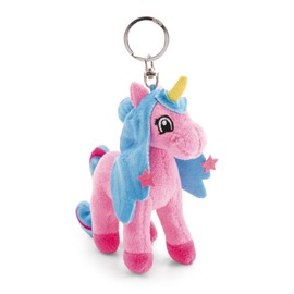 NICI 49962 Key Ring Lissy Pony Unicorn Roxy 10 cm Pink Plush Companion Cuddly Toy Pendant with Key Ring for Lanyard, Key Ring and Key Holder, Pink/Turquoise