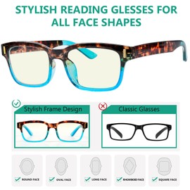 Eyekepper 5 Pack Reading Glasses Blue Light Blocking Readers Computer Eyeglasses Vintage Design +0.50