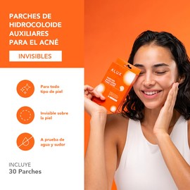 Parches de Hidrocoloide Auxiliares para el Acne - Invisibles | Incluye 30 Parches | Proporciona Apariencia de Sanación Rápida | Skin Care para Todo Tipo de Piel | Vegan-Friendly | Uso Día y Noche | ALUX