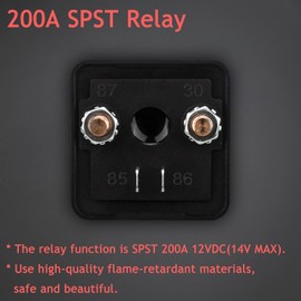 Hamolar - Interruptor de relé de 12 V CC 200 amperios para arrancador de coche, carga dividida de alta resistencia, con 6 terminales de 1/4 para camión, barco marino