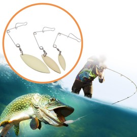 Briny River 24 Piece Willow Fishing Stainless Steel Spinner Bait Kit with Colorado Nickel Blade for DIY Fishing Lures Gold/Silver (LMS)