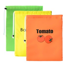 Bekecidi 3PCS Yellow Banana Bag and Green Lettuce Bags, Vegetable Storage Bags Reusable Produce Bags Banana Keep Fresh Drawstring Storage Bag Prevents Odor for Fruits and Vegetables, 35x27.5x1cm