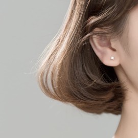 Silver 925 Earrings, Silver, Gold, 18K Coating, Hypoallergenic, Pearl, Small, Mini Earrings, Sterling Silver, Pearl