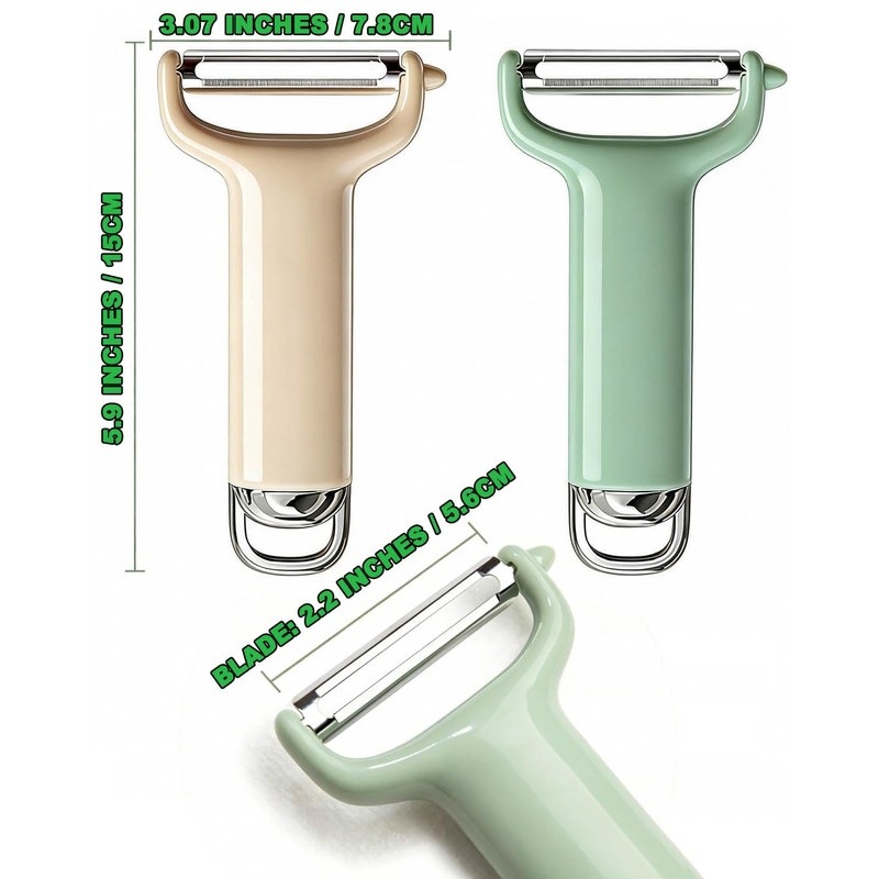 Potato Peeler, 420 Stainless Steel Blade, Non-Slip Handle, 2-Pack