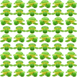 Sotiff 50 Pieces Small Turtle Stuffed Toy Bulk 3.2 Inch Mini Turtle Animal Plush Toys Soft Cute Turtle Stuffed Animal Sea Turtles Decorations for Kids Adult Birthday Ocean Party Favor Supplies