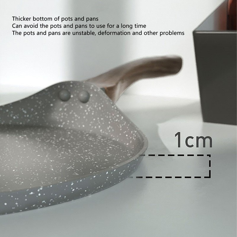 Frying Pan with Magnetic Base Rapid Heat Conduction Prevents Stick