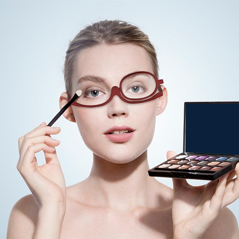 Makeup Glasses 2 Pieces with 2 Glasses Pockets Makeup Glasses