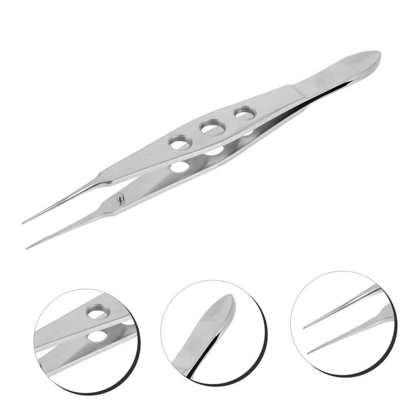 FOMIYES Alloy Steel Meibomian Gland Expressor Eyelid Tweezers Precision Angled