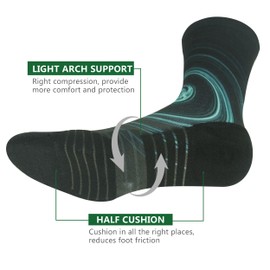 HUSO Funny Socks for Men Women Novelty Galaxy of Planets Printing All Season Moisture Control Athletic Crew Socks 4 Pairs (Multicolor, L/XL)