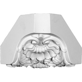 Ekena Millwork MIC07X07CI Carrillo Shell Crown Corner, 7 1/8"H x 7 3/8"P x 10 1/8"F, White