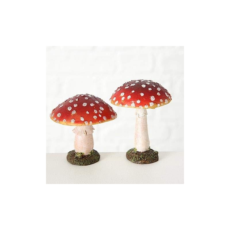 Toadstool Garden Decoration Resin Set of 2