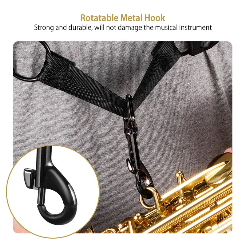 POGOLAB Saxophone Strap, Saxophone Harness Shoulder Strap, Soft Leather Saxholder