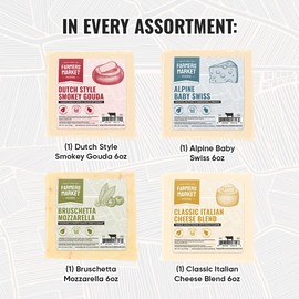 Farmers' Market Cheese Block Assortment 6oz 4-Pack, Shelf Stable, Pasteurized, Locally Sourced Wisconsin Cheese (Assortment, 4 Count)