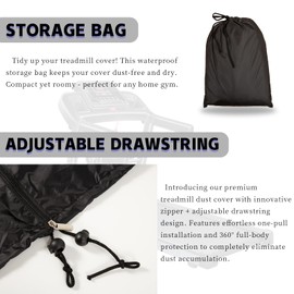 Treadmill Cover Waterproof Outdoor,46X38X66In,Gym Exercise Fitness Foldable Equipment Home Sunscreen Protective Accessories Storage Multifunctional Covers (Black, 78.7X59X37.4)