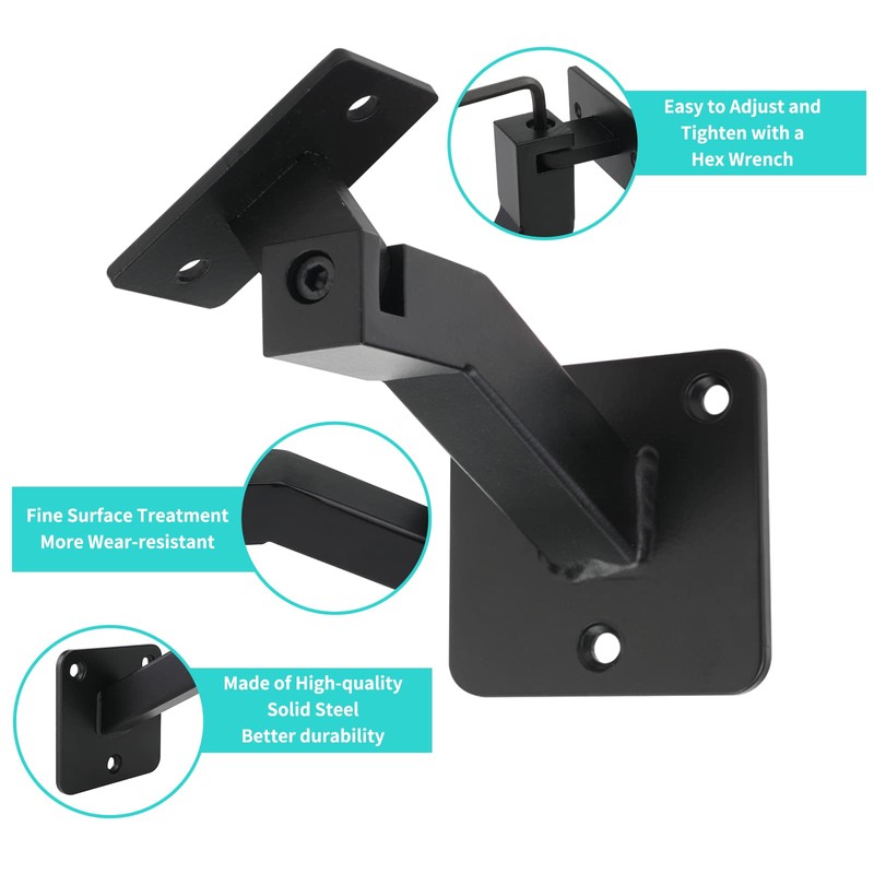 RealPlus Handrail Brackets Heavy Duty Steel Swivel Hand Rail Brackets