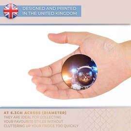 Destination Vinyl ltd Magnet for Refrigerator, Fridge - Cute Cat Space Astronaut Kitten Animal for Office, Cabinet and Whiteboard, Magnetic Stickers, 8417