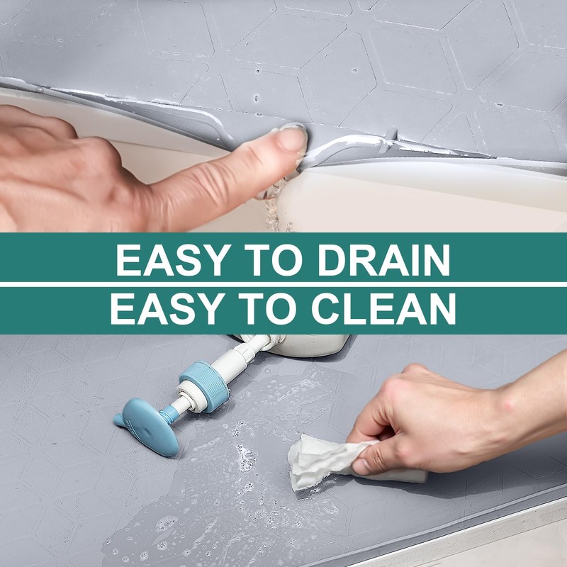 CANIVI Under Sink Mat, 34" x 22" Waterproof Silicone Under