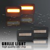ZDEERAOTO 4pc Smoked Housing Amber LED Front Grille Lights DRL