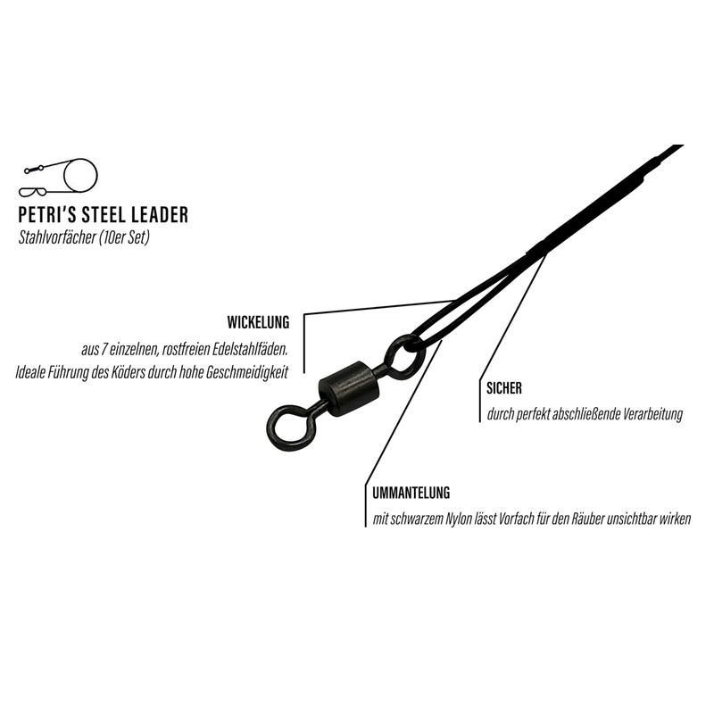 Petri's Catch Steel Leader 55 cm 8 kg