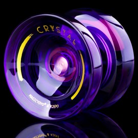 MAGICYOYO Responsive Yoyo for Kids Beginners,Dual Purpose Plastic Yoyos K2 Crystal+ Extra Unresponsive Bearings for Intermediate Advanced+12 Yoyo Strings + 1 Yoyo Case( Blue Yellow+Purple)